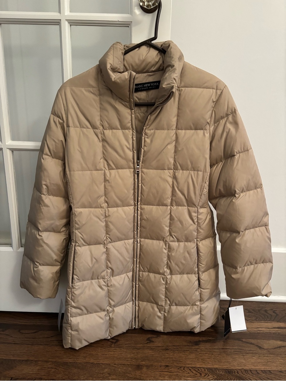 Marc New York Light Beige Quilted Puffer Coat